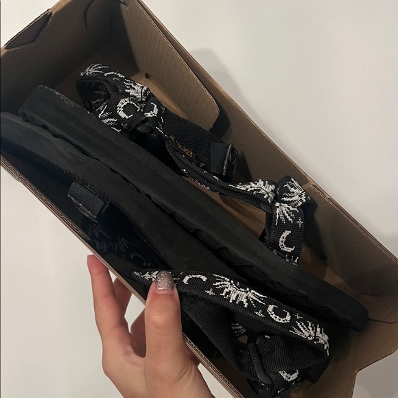 Sandals Teva Women Original Universal Sun And Moon Black White - Picture 2 of 3